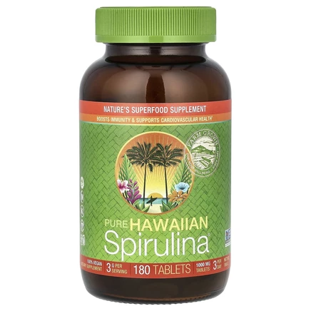 Nutrex Hawaii, Pure Hawaiian Spirulina, спирулина, 3 г, 180 таблеток (1 г в 1 таблетке)