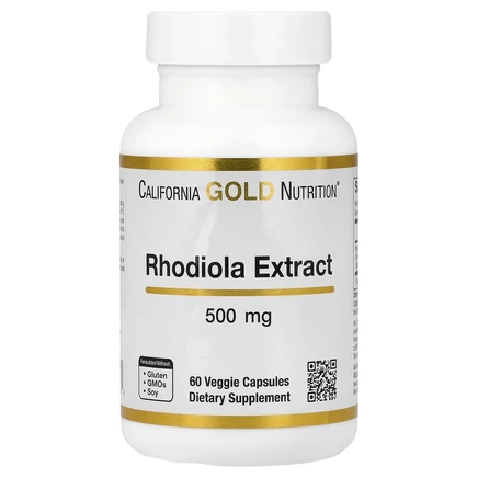 California Gold Nutrition, экстракт родиолы, 500 мг, 60 вегетарианских капсул