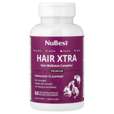 NuBest, Hair Xtra, 60 вегетарианских капсул