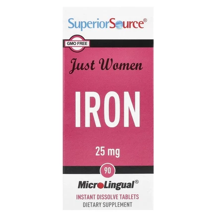Superior Source, Just Women, железо, 25 мг, 90 быстрорастворимых таблеток