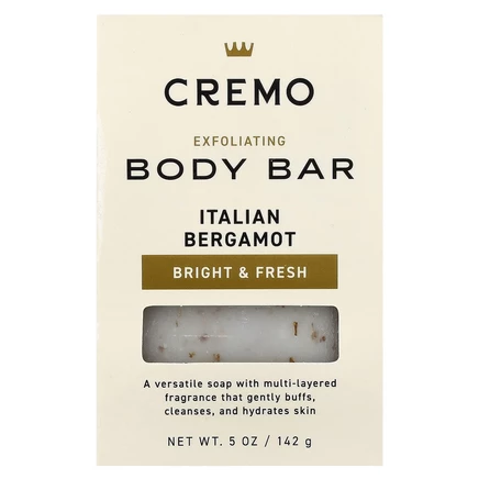 Cremo, Отшелушивающее мыло для тела, итальянский бергамот, 142 г (5 унций)