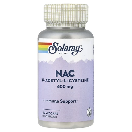 Solaray, NAC (N-ацетил-L-цистеин), 600 мг, 60 растительных капсул