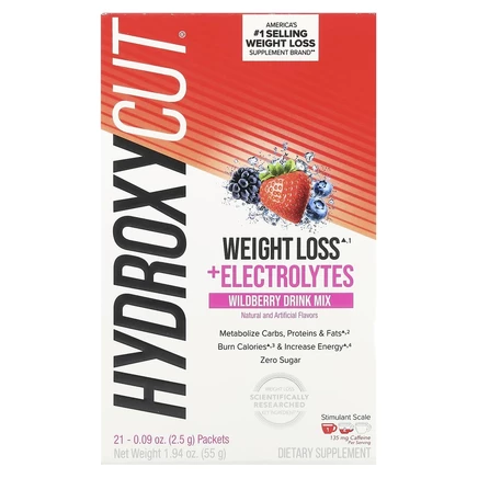 Hydroxycut, смесь для приготовления напитка для снижения веса и электролитов, со вкусом лесных ягод, 21 пакетик по 2,5 г (0,09 унции)
