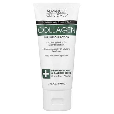 Advanced Clinicals, Collagen, лосьон для восстановления кожи, без отдушек, 59 мл (2 жидк. унц.)