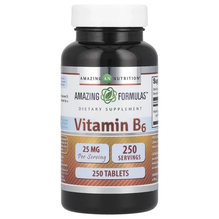 Amazing Nutrition, Витамин B6, 25 мг, 250 таблеток