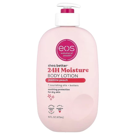 EOS, Shea Better ™, увлажнение на 24 часа, лосьон для тела, с жасмином и персиком, 473 мл (16 жидк. Унций)