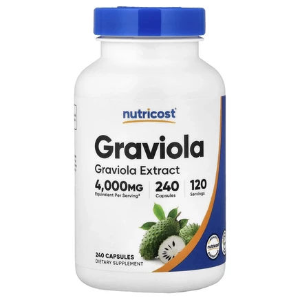 Nutricost, гравиола, 240 капсул (100 мг в 1 капсуле)