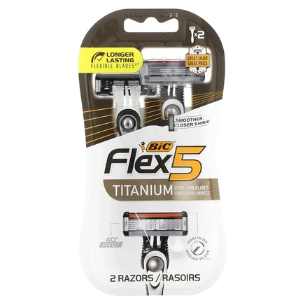 BIC, Flex 5, одноразовые бритвенные станки для мужчин, 2 шт.