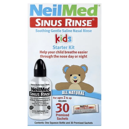 NeilMed, Kids, начальный набор для промывания носовых пазух, для детей от 2 лет, 1 набор