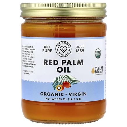 Pure Indian Foods, Красное пальмовое масло, 375 мл (12,6 унции)