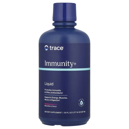 Trace Minerals ®, Быстро впитывающаяся жидкость Immunity +, ягодное ассорти, 887 мл (30 жидк. Унций)