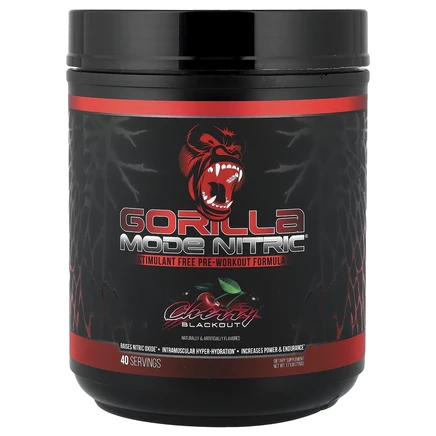 Gorilla Mind, Mode Nitric®, предтренировочная добавка без стимуляторов, вишня, 776 г (1,71 фунта)