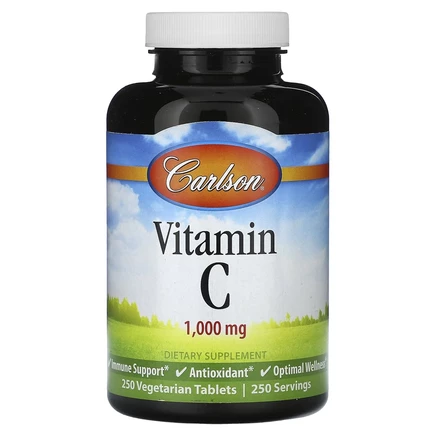 Витамин C Carlson, 1000 мг, 250 таблеток