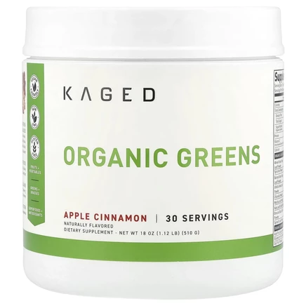 Kaged, Outlive 100, органическая зелень-суперфуды, со вкусом яблока и корицы, 510 г (18 унций)
