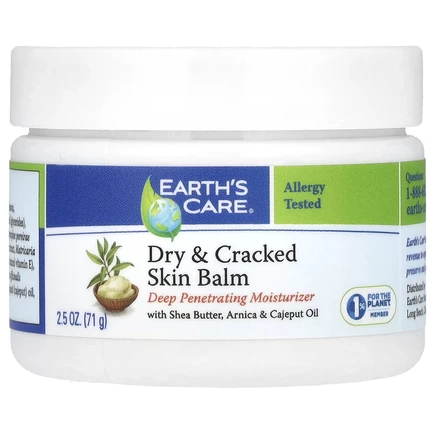 Earth's Care, Бальзам для сухой и потрескавшейся кожи, с маслом ши, арникой и маслом каяпуты, 71 г (2,5 унции)