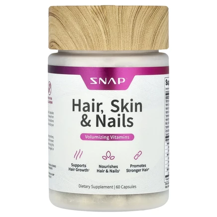 Snap Supplements, Для волос, кожи и ногтей, 60 капсул
