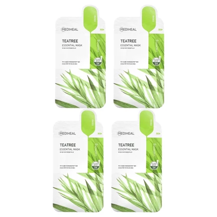 MEDIHEAL, Tea Tree, Essential Beauty Mask, 4 шт., По 24 мл (0,81 жидк. Унции)