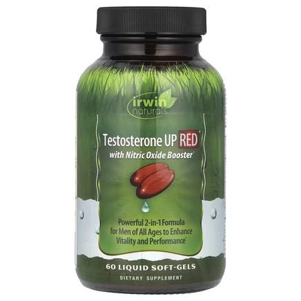 Irwin Naturals, Testosterone UP RED с бустерами с оксидом азота, 60 желатиновых капсул