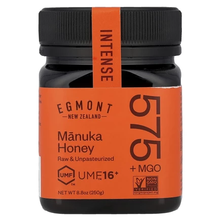 Egmont Honey, мед манука, необработанный и непастеризованный, UMF™ 16+, MGO 575+, 250 г (8,8 унции)