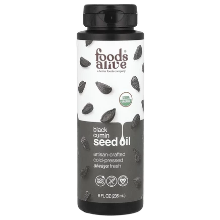 Foods Alive, Органическое масло семян черного тмина, 236 мл (8 жидк. Унций)