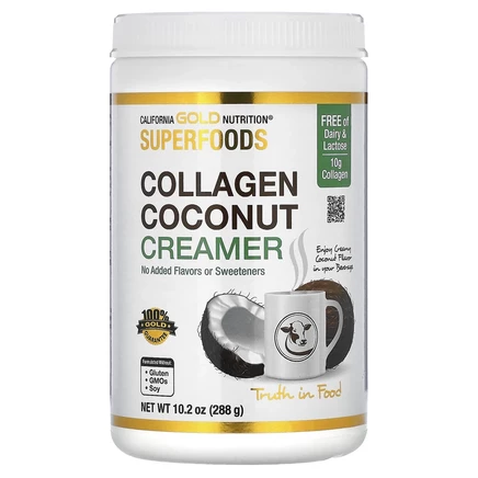 California Gold Nutrition, Superfoods, кокосовые сливки с коллагеном, 288 г (10,2 унции)