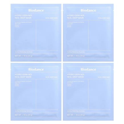 Biodance, Hydro Cera-Nol Real Deep Beauty Mask, 4 шт., 34 г (1,19 унции)