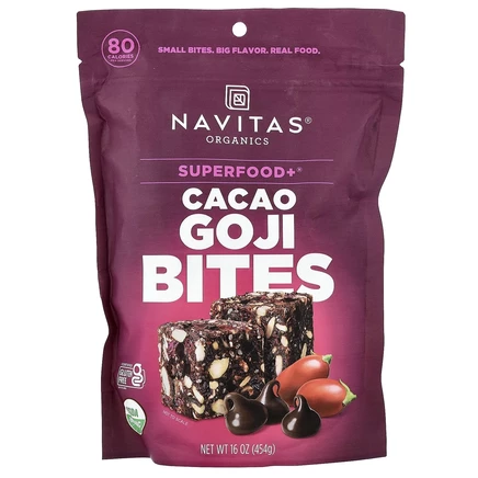 Navitas Organics, Organic Power Snacks, какао и годжи, 454 г (16 унций)