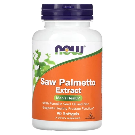 NOW Foods, экстракт серенои, с маслом из семян тыквы и цинком, 160 мг, 90 капсул