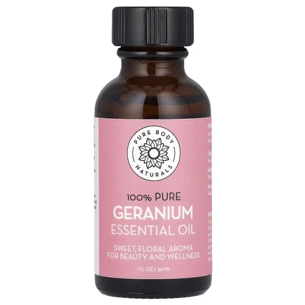 Pure Body Naturals, 100% чистое эфирное масло, герани, 30 мл (1 жидк. Унция)