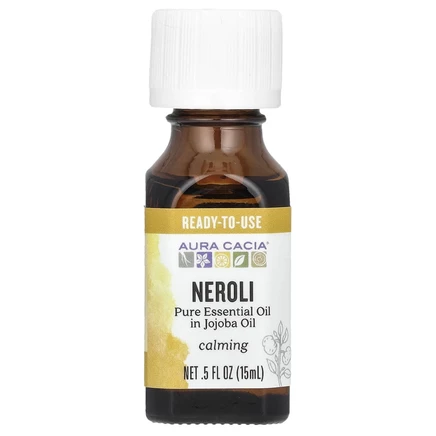 Aura Cacia, Чистое эфирное масло жожоба, нероли, 15 мл (0,5 жидк. Унции)