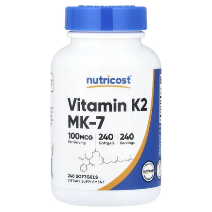 Nutricost, витамин K2, 100 мкг, 240 капсул
