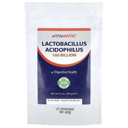 Vitamatic, ацидофильные лактобактерии, 100 г (3,5 унции)
