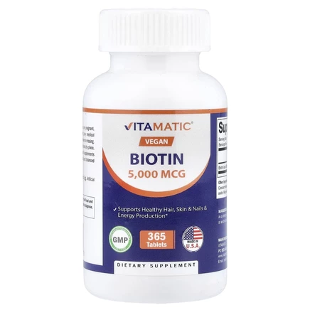 Vitamatic, биотин, 5000 мкг, 365 таблеток
