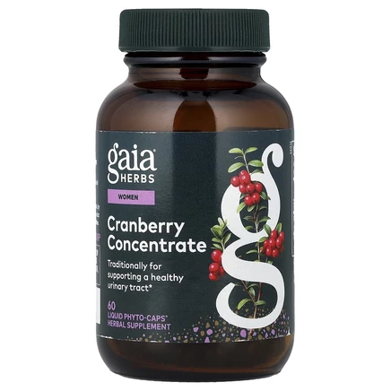 Gaia Herbs, Клюквенный концентрат, 60 веганских жидких фитокапсул
