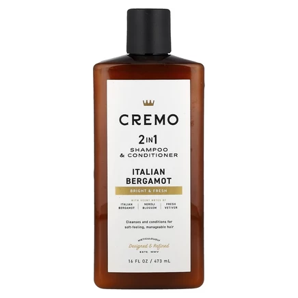 Cremo, Шампунь и кондиционер 2 в 1, итальянский бергамот, 473 мл (16 жидк. Унций)