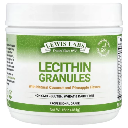 Lewis Labs, Lecithin Granules, Natural Coconut and Pineapple, 16 oz (454 g)