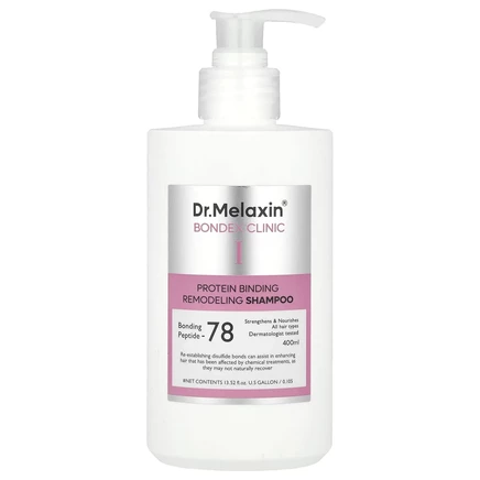 Dr.Melaxin, Bondex Clinic I, шампунь для ремоделирования связывания с белком, для всех типов волос, 400 мл (13,52 жидк. унц.)