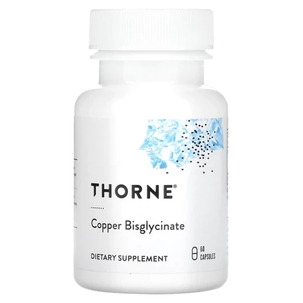 Thorne, Биглицинат меди, 60 капсул