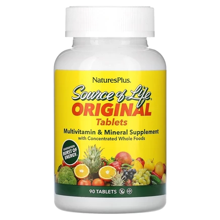 NaturesPlus, Source of Life Original, мультивитаминная и минеральная добавка, 90 таблеток