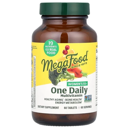 MegaFood, мультивитамины для женщин старше 55 лет, одна таблетка в день, 60 таблеток