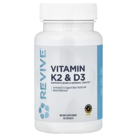 Revive, витамины K2 и D3, 60 капсул