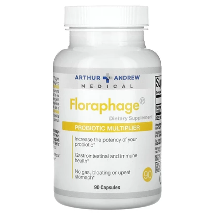Arthur Andrew Medical, Floraphage, мультипликатор пробиотиков, 90 капсул