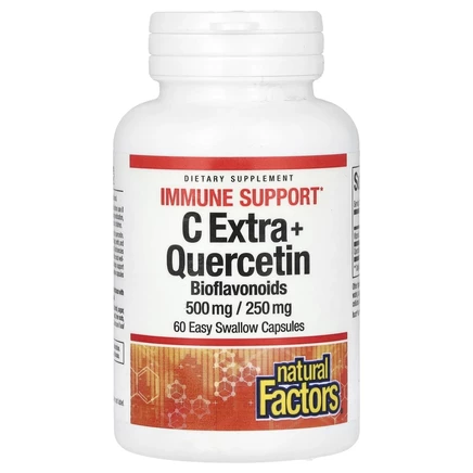 Natural Factors, C Extra с кверцетином, 60 капсул, которые легко глотать