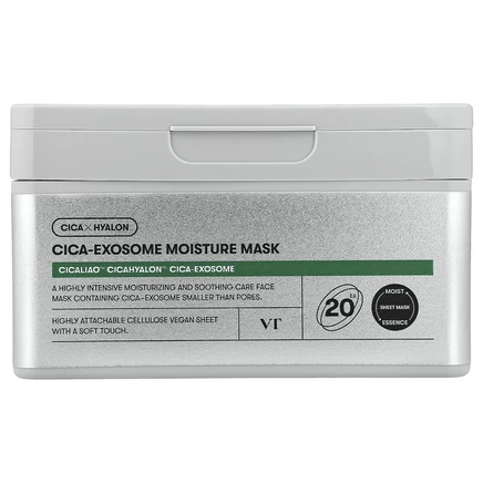 VT Cosmetics, Cica-Exosome, увлажняющая маска для лица, 20 шт., 350 г