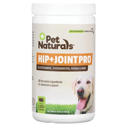 Pet Naturals, Hip + Joint Pro, добавка для собак, 130 жевательных таблеток, 520 г (18,34 унции)