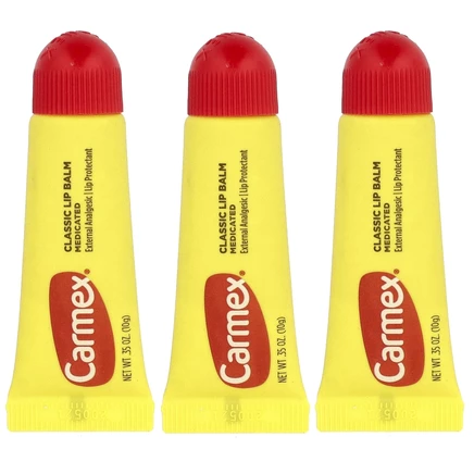 Carmex, классический бальзам для губ, лечебный, 3 тюбика по 10 г (0,35 унции)