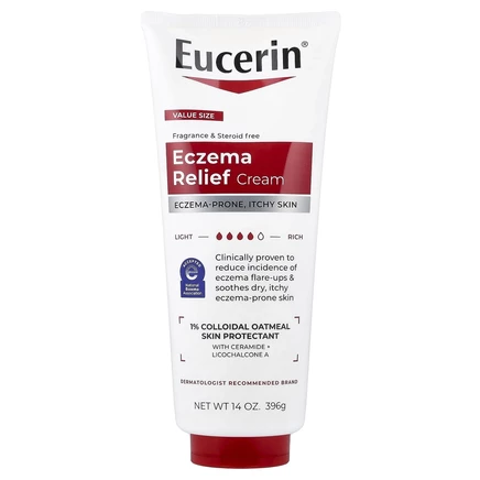 Eucerin, Крем для тела для уменьшения проявлений экземы, без отдушки, 396 г (14 унций)