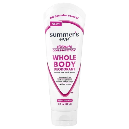 Summer's Eve, Ultimate Odor Protection™, дезодорант для всего тела, Simply Sensitive®, 89 мл (3 жидк. унции)