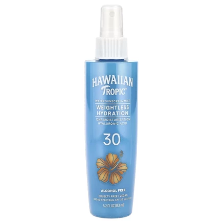 Hawaiian Tropic, Weightless Hydration, водный солнцезащитный спрей, SPF 30, 153 мл (5,2 жидк. унц.)