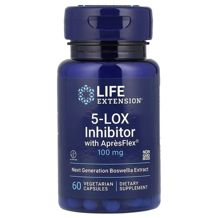 Life Extension, 5-LOX блокатор с ApresFlex, 100 мг, 60 вегетарианских капсул